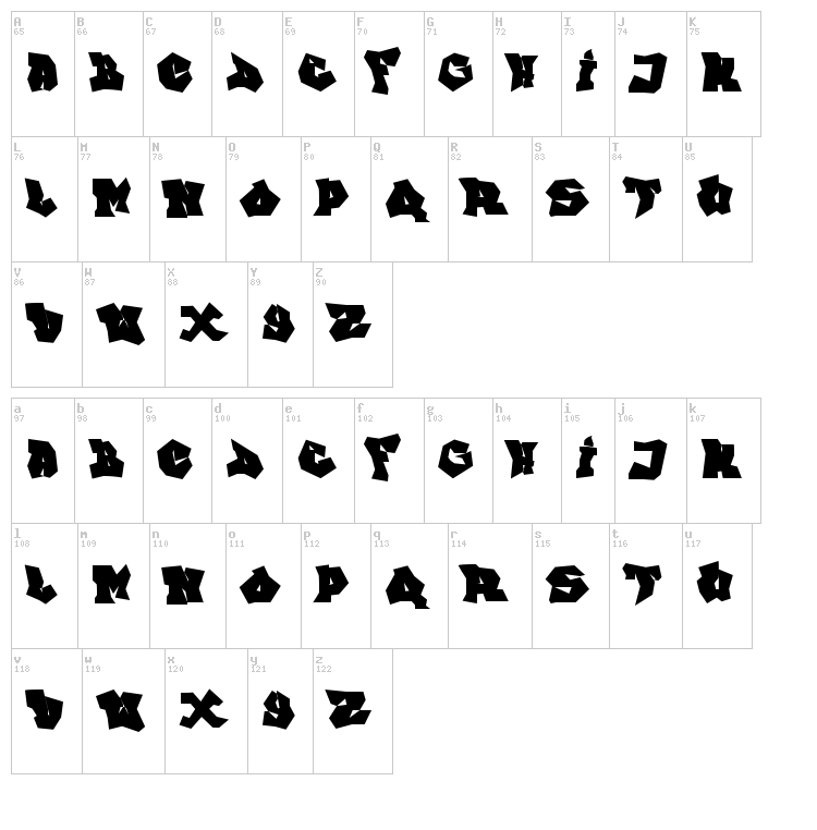 FTF Indonesiana Go Graffitiana font map